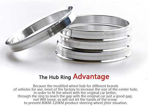 DCVAMOUS Alloy Aluminum Wheel Hub Centric Rings 67.1 to 60.1 - Set of 4 Hubcentric Rings - Performance Spigot Hubrings for 60.1mm Vehicle Hub with...
