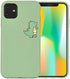 JOYLAND Silicone Matcha Green Couple Phone Case for iPhone 7/8/SE 2020 Lover Cute Cartoon Dinosaur Phone Case Cover Bumper Mustard Green Protectiv...