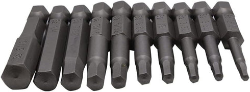 10Pcs 50mm 1/4 Inch Hex Shank S2 Steel Hex Screwdriver Head Allen Hand Held Wrench Drill Bit Set 5/64-5/16 Magnetic Hex Bit Set...