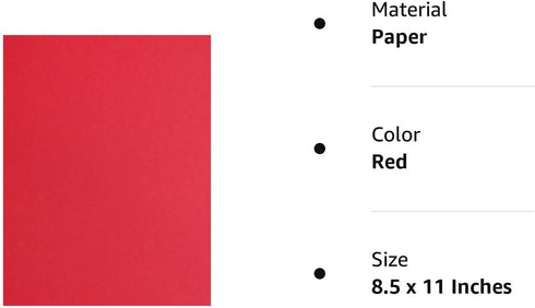 20 Sheets Red Cardstock 8.5 x 11 Inches, 250gsm/92 lb Thick Craft Paper for Making Cards, Invitations, Paper Crafts or Drawing...