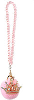 Car Mirror Hanging Accessories, Mini-Factory Rearview Mirror Hanging Bling Decoration Fluffy Luxury Diamond Crown with Pearl Chain - Pink...