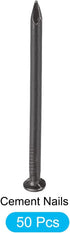Wall Cement Nails (3x50mm) 50pcs, Carbon Steel Hardware Nails - for House Maintenance DIY Woodworking, Black...