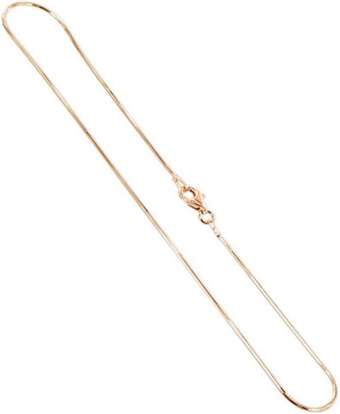 Gem Avenue 14k Rose Gold Plated over Silver Diamond to cut 1mm Snake 10 Inch Long Foot Chain Anklet for Women...