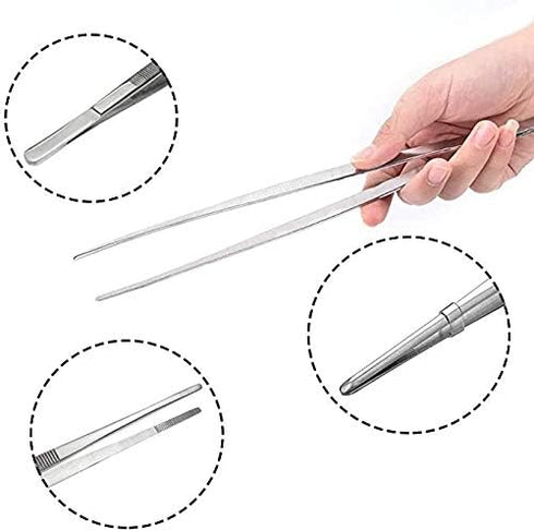 Stainless Steel 2 PCS 12 Inch Tongs with Serrated Tips for Cooking & Baking...