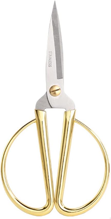 5" All Stainless Steel Sewing Scissors, Sharp Tailor Scissors for Embroidery, Sewing, Craft, DIY Art Work & Daily Use for Home Office School Gold...
