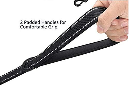 Heavy Duty Dog Leash - 2 Handles by Padded Traffic Handle for Extra Control, 6foot Long - Perfect for Medium to Large Dogs (6 ft, Black Green)...