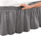 Wrap Around Style Egyptian Cotton Elastic 17 inch Drop Dust Bed Skirt for Twin/Full,Queen,King Size Beds (Grey, King)...