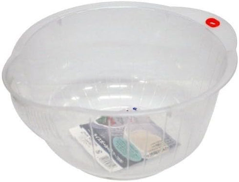 Inomata.0800 Japanese Vegetable Fruit Rice Acrylic Wash Bowl, 8-Inch, Clear...