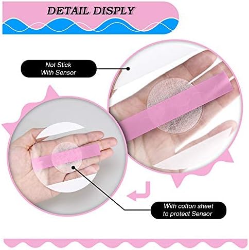 60 Packs Shower Waterproof Patch Freestyle Transparent Adhesive Patches Waterproof Sensor Covers Precut Clear Protection Stickers Clear CGM Overpa...