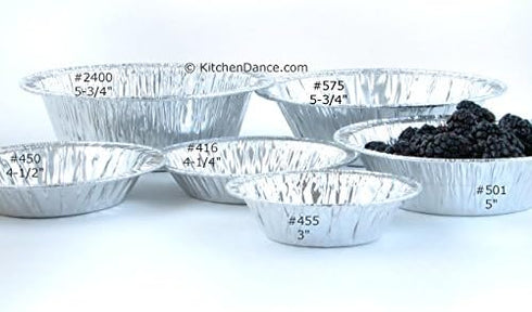KitchenDance Disposable Aluminum Foil Tart Pan - 3 Inches Round Aluminum Foil Individual Pie Pans for Pies and Tarts - Baking Pans Perfect for Bak...