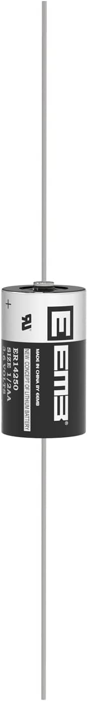 EEMB ER14250 1/2AA 3.6V Lithium Battery with AX Solder Tabs Li-SOCL? Non-Rechargeable Battery XL-050F SB-AA02 LS14250 TL-5902 TL-2150 for Slot Mac...