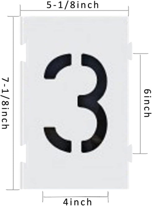 Pavement Stencils 6 Inch Numbers Interlocking Stencil Set, Curb and Median Stencils Templates, Commercial Stencils, Pro-Grade Material Thicknesses...