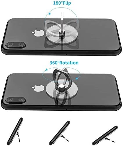 2 Pack/Cell Phone Ring Holder 360 Degree Rotation Finger Stand Works for All Smartphone and Tablets-Rose Gold Elephant on Marble Clear Tribal Patt...