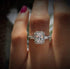 LRESJJIUJ 18K White Gold Cushion Cut 3ct CZ Solitaire Engagement Ring Women's Ring 925 Sterling Silver Square Cubic Zirconia Engagement Ring (8)...