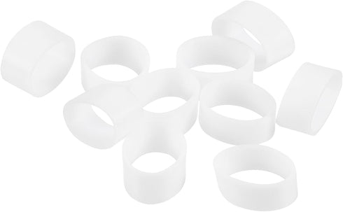 uxcell 50Pcs Silicone Rubber Bands, 8x5mm Rubber Bands Rings Cable Ties Strong Elastic Bands Non-slip for Cord Wrapping Bag Wraps, White...
