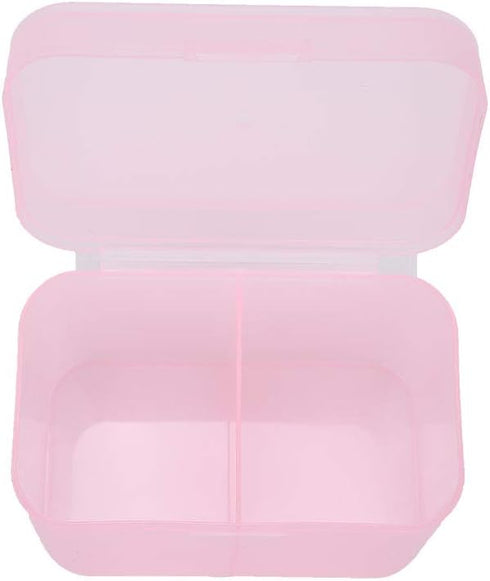 Dioche 2 Grids Nail Storage Box Nail Polish Remover Pad Storage Container Cosmetic Storage Box Organizer Holder Cotton Film Box for Nail Tools, Co...