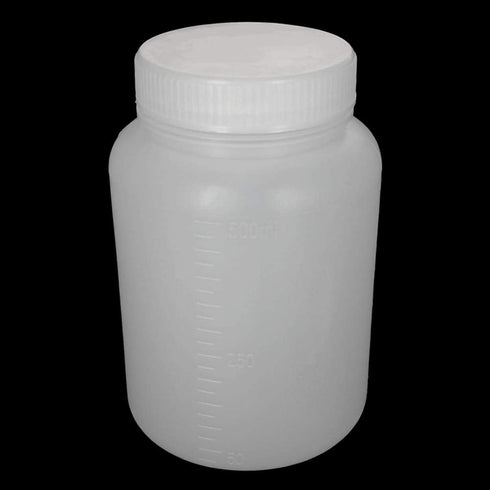 Bettomshin 1Pcs 500ml PE Plastic(Food Grade) Bottles, Wide Mouth Lab Reagent Bottle, Liquid/Solid Sample Seal Sample Storage Container with Gradua...