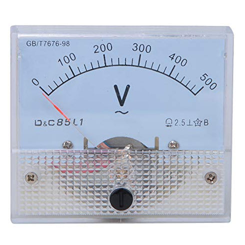 Square Analog Volt Pointer Needle Panel Meter AC Pointer Voltmeter 0-500V Scale Range Voltage Test Meter Detector Panel Meters...