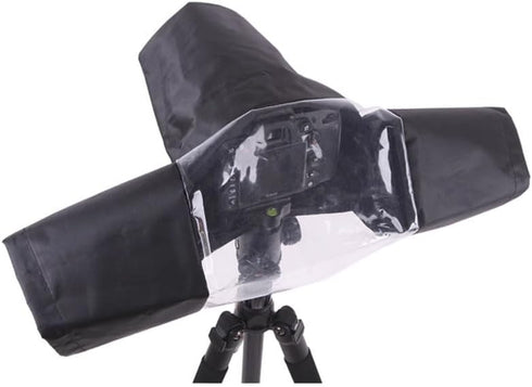HuaerHui Camera Rain Cover for Canon Nikon Sony Fujifilm DSLR Mirrorless Cameras, Lens Sleeve with See Through Window, W-ZJ054, Medium, Black...