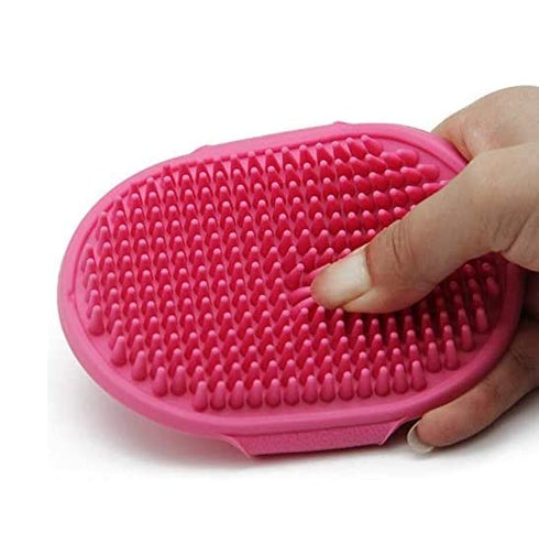 Veewon Silicone Pet Brush Pet Massage Bath Shampoo Brush Dogs Cats Cleaning Grooming Brushes (Rose)...