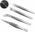 4pcs Stainless Steel Tweezers Set Multifunctional Tweezers Stone Picking Tool for Electronic Craft Jewellery Stamps Model Making Cleaning Grip DIY...
