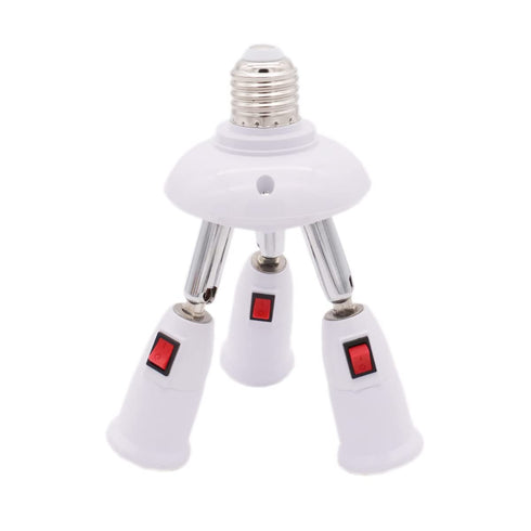 CLWHJ-360 Degrees Adjustable 3 in 1 E26/E27 Splitter Socket Adapter. E26/E27 Standard LED Bulbs 360 Degrees Adjustable 180 Degree Bendable Max Wat...