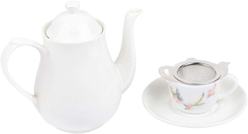 HealthAndYoga™ Stainless Steel Tea Strainer with a Utility Cup - Elegant Kettle design...