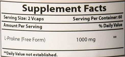 Best Naturals L-proline Amino Acid Dietary Supplement 500 Mg, 120 Count (817716014456)...