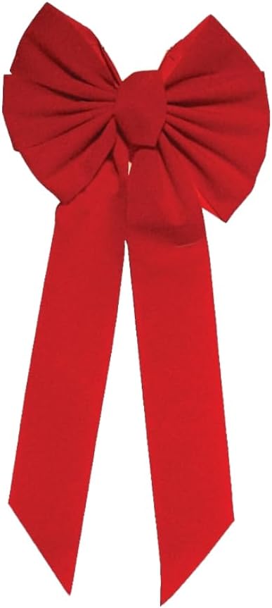 Rocky Mountain Goods 20-Inch Red Bow - Christmas Wreath Bow - Great for Large Gifts - Indoor/Outdoor use - Waterproof Velvet - Attachment tie Incl...