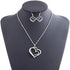 Wedding Jewelry Mother's Day Gifts Double Heart Pendant Necklace and Earring Set for Mom Women Bride Bridesmaids...