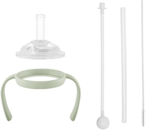 Straw Set for All in One Baby Bottle, with Straw Top, Handle, Straw, Weighted Straw, Straw Cleaning Brush All in One Kit, Easy to Clean, Straw wit...
