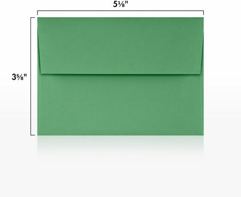LUXPaper 4Bar A1 Invitation Envelopes | Peel & Press | 3 5/8" x 5 1/8" | Holiday Green | 80lb. Text | 50 Qty...