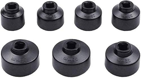 7-Piece Oil Filter Wrench Set, Black, Aluminum, 24mm-38mm...