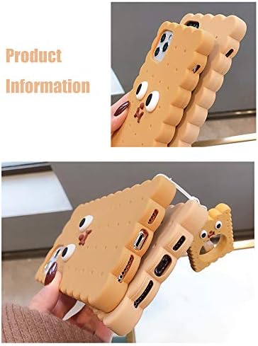 UnnFiko 3D Cute Cookie Case Compatible with iPhone 11, Creative Cool Fun Soft Gel Rubber Silicone Protection Case Cover with Ring Holder (Cracker,...