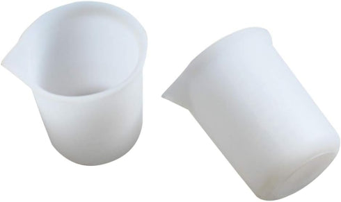 SUPVOX 2pcs Graduated Measuring Cups Transparent Silicone Lab Liquid Container 100ML...