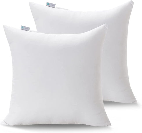 Acanva Decorative Throw Pillow Inserts for Sofa, Bed, Couch and Chair, Square Euro Sham Form Stuffer with Premium Polyester Microfiber, 2 Count (P...