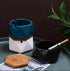 Ceramic Geometric Ashtray with Lid, Windproof Ceramic Ashtray for Indoor or Outdoor Use, Home Office Decoration, Black...