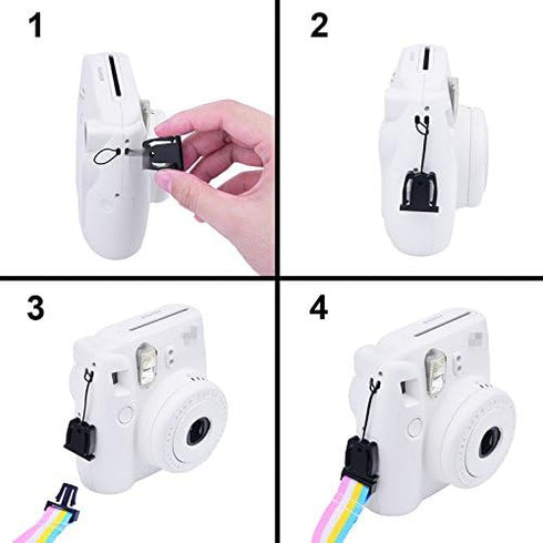 Sunmns Camera Neck Shoulder Strap Compatible with Instax Mini 12 11 9 8 90 70 Instant Film Camera, Rainbow...