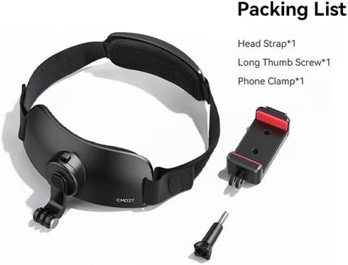 Head Strap Mount for Gopro iPhone - ULANZI CM27 2 in 1 POV Sets Support Vertical Shots Vlog Video Accessories for Gopro Hero 12 11 10 9 8 7 Black/...