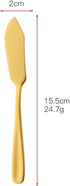 Stainless Steel Cheese Dessert Knives, Set of 6, Breakfast Butter Knife, Slicer Sandwich Spreader(Gold)...