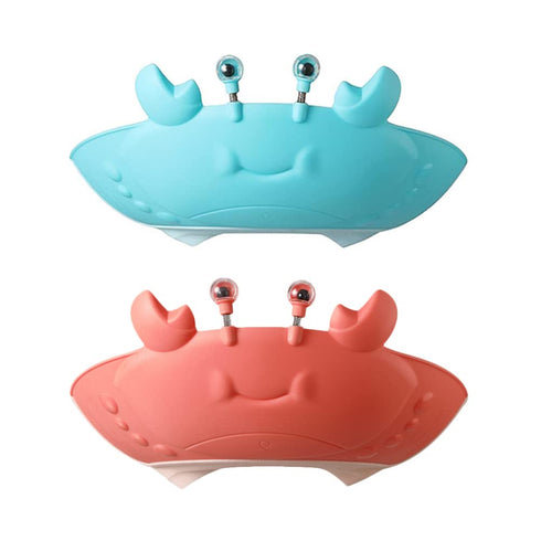 TOYANDONA Toddler Hair Washing Shield Baby Shower Cap, 2pcs Cute Crab Shampoo Hat Adjustable Silicone Shower Cap Hair Washing Hat for Kids Toddler...