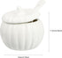Hemoton White Pumpkin Bowl, Ceramic Soup Bowls With Lid Spoon Dessert Bowls Cereal Bowls Appetizer Side Dish For Soup Snacks Ice Cream Halloween P...