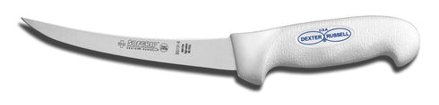 Dexter Russell SG131-6PCP SofGrip (24003) Boning Knife, 6", narrow, curved, DEXSTEEL stain-free, high-carbon steel, non-slip, white, soft rubber g...