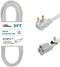 HONDERONS 3FT White Extension Cord with Flat Plug, 14/3 SPT-3 Extension Cable 3 Prong Grounded, Durable Power Cable for Home, Office...
