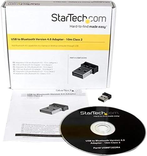 StarTech.com Mini USB Bluetooth 4.0 Adapter - 10m (33ft) Class 2 EDR Wireless Dongle - USB Bluetooth Dongle - Bluetooth Smart Ready LE+EDR (USBBT2...