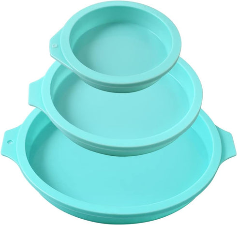 Newk Silicone Round Cake Mold, 3 Packs Silicone Cake Pans Mold for Layer Cakes, Rainbow Cakes, Resin Coasters – 4”+6“+8”...