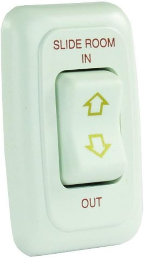JR Products 12075 White Single Slide-Out Switch Assembly with Bezel...