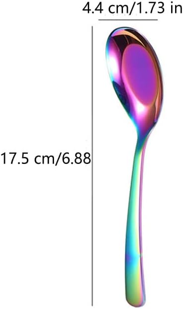 5 PCS Soup Spoon,Stainless Steel Spoon, Mirror Finish Spoons,Kitchen Serving Spoons,Dessert Spoon,Coffee spoon?Ice Cream Spoons for Soup Rice Tea ...