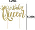 Handmade Glitter Queen Birthday Cake Topper, Happy Birthday Cake Bunting Decor, Birthday Party Decoration Supplies (Sliver)...