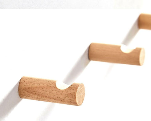 Natural Wood Wall Hooks Hanger Clothes Hanger Hook Coat Rack Wall Hanging Hook Rack Beech Wood Key Holder Organizer Wall Hanger Home Decor...